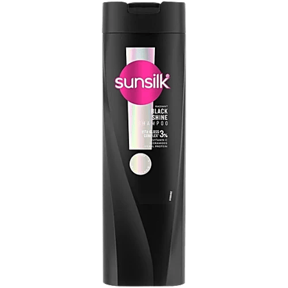 Sunsilk Stunning Black Shine Shampoo - With Amla + Oil, Pearl Protein & Vitamin E, For Long Lasting Shine, 360 Ml
