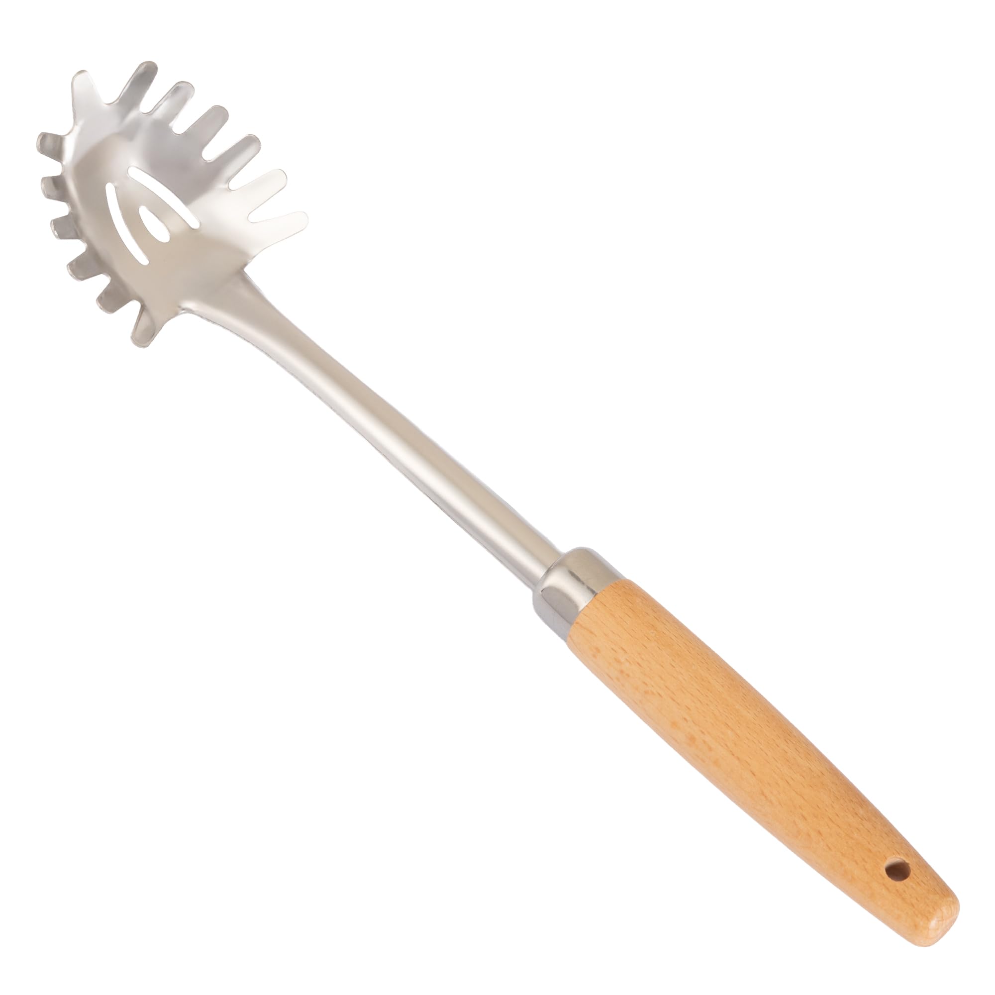 NATURALLYOURS Stainless Steel Spaghetti Server with Wooden Handle