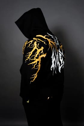 THUNDER STORM HOODIE (BLACK YELLOW)-S