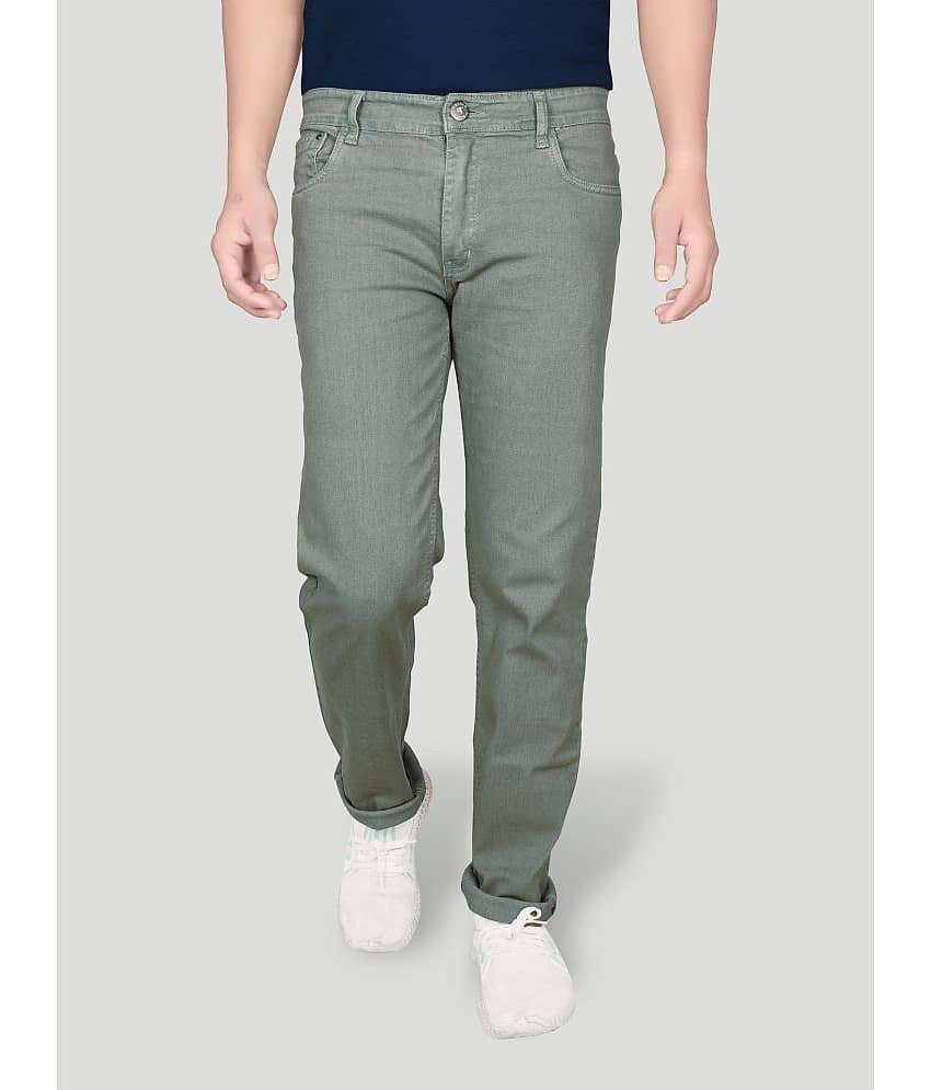 JB JUST BLACK Regular Fit Cuffed Hem Men's Jeans - Olive ( Pack of 1 )