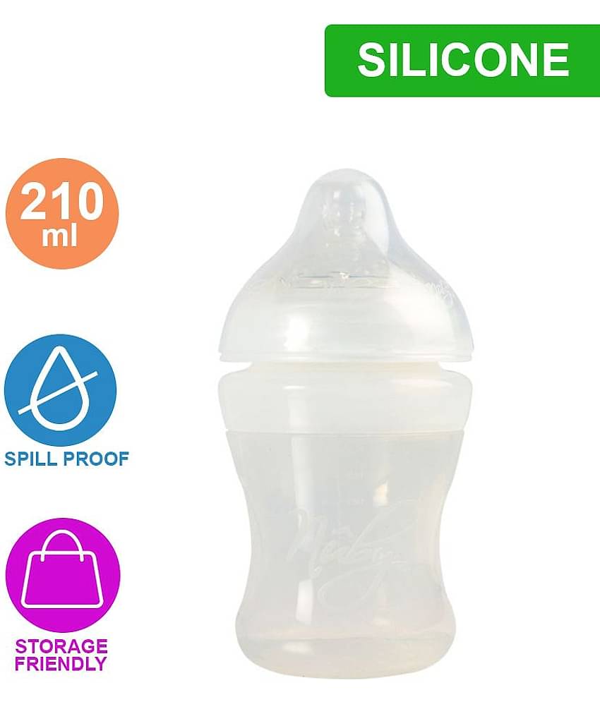 Nuby Silicone bottle with medium flow nipple - 210ml