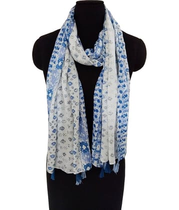 JVNINE Blue Viscose Women's Scarf ( Pack of 1 )