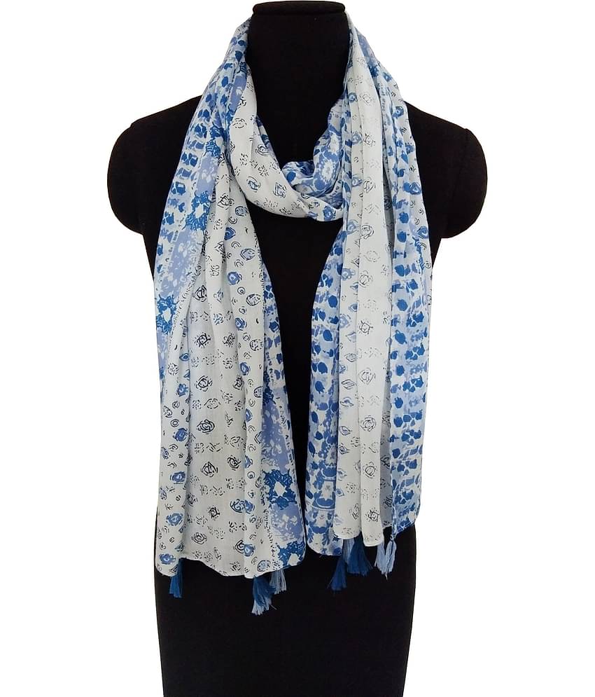 JVNINE Blue Viscose Women's Scarf ( Pack of 1 )