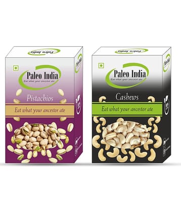 Paleo India 400g Combo Pack Kaju Pista| Cashews 200gm Pistachios 200gm Gift for Every Occasion