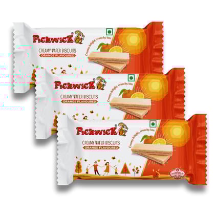 PICKWICK Orange Flavoured Wafer Biscuits - Combo pack (75g x 3)