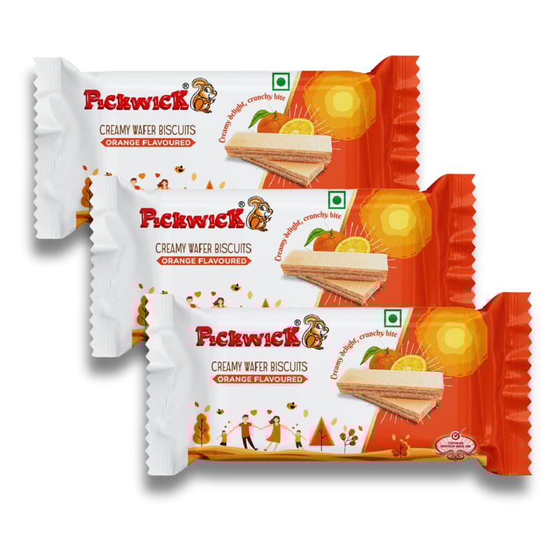 PICKWICK Orange Flavoured Wafer Biscuits - Combo pack (75g x 3)