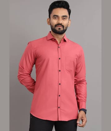 Nofilter Cotton Blend Regular Fit Full Sleeves Men's Formal Shirt - Pink ( Pack of 1 )
