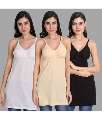 AIMLY Cotton Camisoles - Multi Color Pack of 3