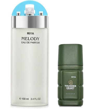 Riya Melody Green & Thunder Heart Eau De Parfum (EDP) For Unisex 130 ( Pack of 2 )