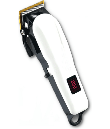 PSK Professional Hair Trimmer Clipper With Digital Charging Display  Runtime: 60 min Trimmer for Men (White)