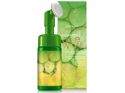 Body Cupid Cooling Cucumber And Melon Foaming Face Wash With Built In Brush - 100ml