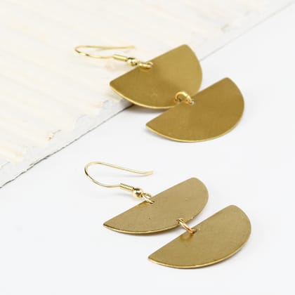 Half Circle Brass Earring