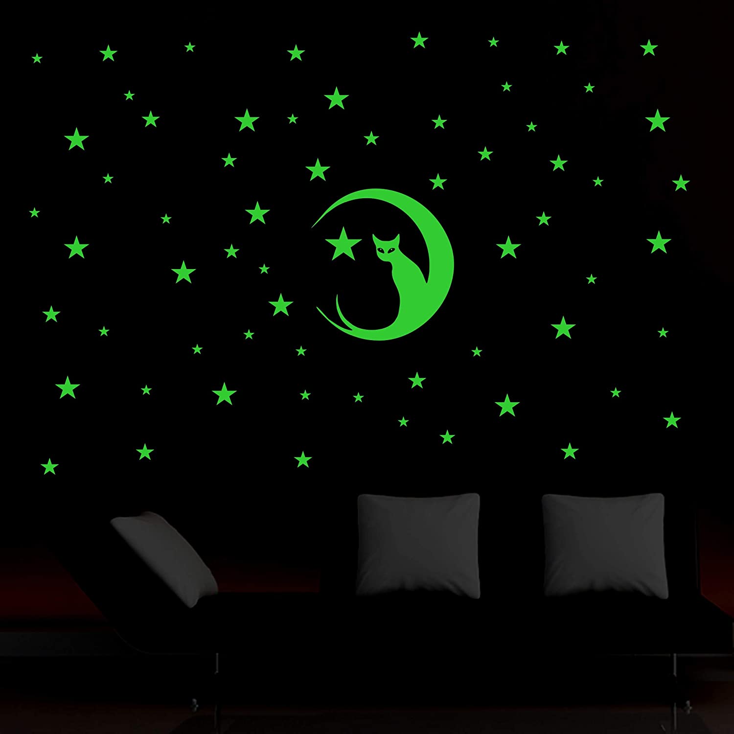DreamKraft Glow in The Dark Decorative Radium Sticker (Green, 78 cm X 52 cm)