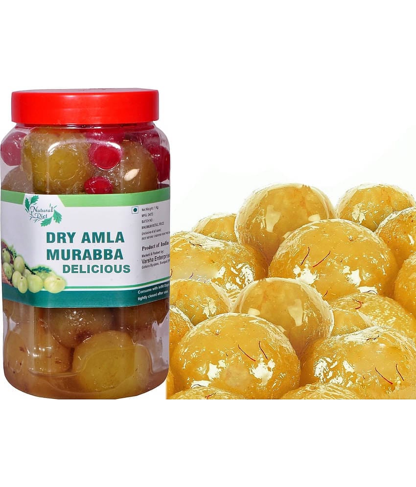 Natural Diet DELICIOUS Dry Amla Murabba with Almond We Serve Natural You Eat Natural No Artificial Colors Pickle 1 kg