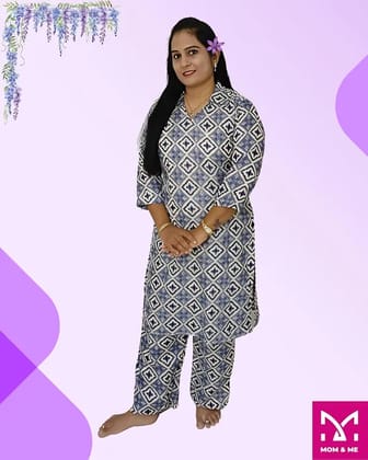 Mom And Me Cotton Co-Ord Set (L) | Premium Printed Ethnic Set | Casual & Festive Mom And Me Cotton Co-Ord Set (L) | Premium Printed Ethnic Set | Casual & Festive