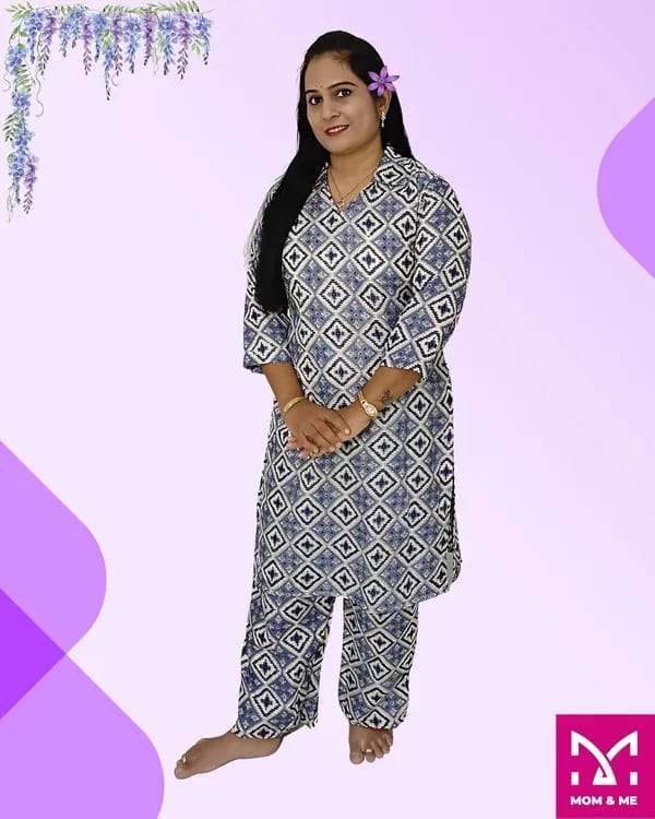Mom And Me Cotton Co-Ord Set (L) | Premium Printed Ethnic Set | Casual & Festive