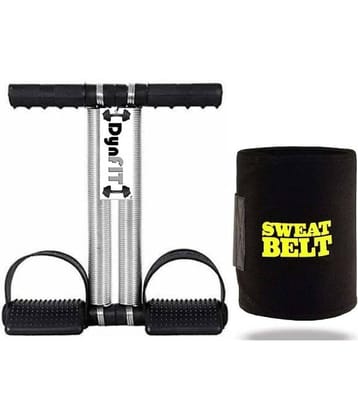 DynFIT set of double spring ab exerciser/tummy trimmer with sweat slimming belt for men and women