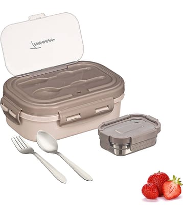 Trueware Picaso Insulated Plastic & Stainless Steel School Lunch Boxes 2 - Container ( Pack of 1 )