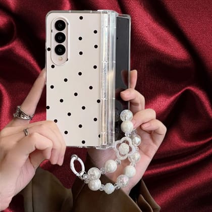 Polka Dots Matte Cover(with Lanyard)-Samsung Galaxy Z Fold 5