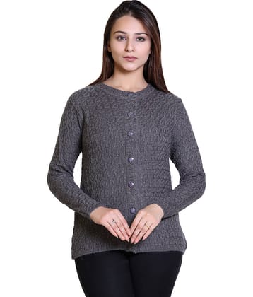 Ogarti Woollen Silver Buttoned Cardigans - Single