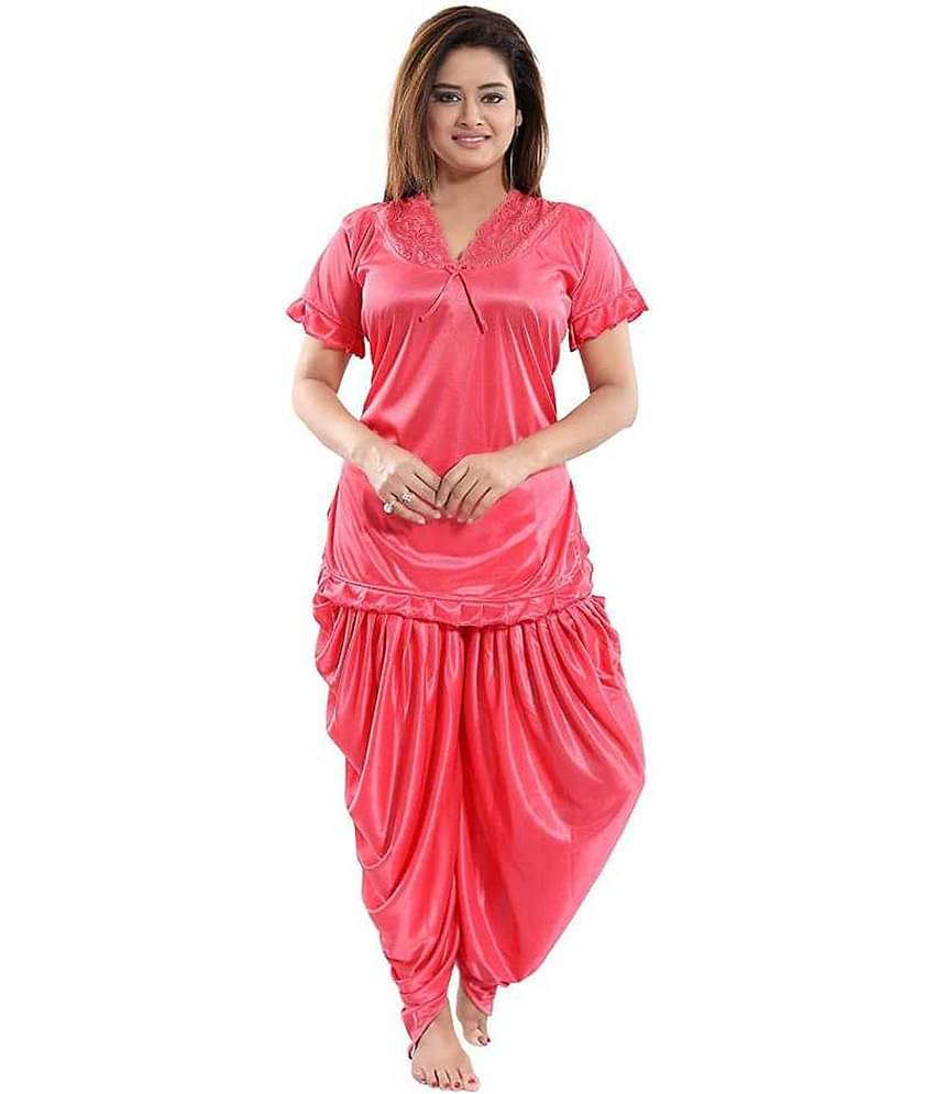 Gangomi Satin Nightsuit Sets - Pink