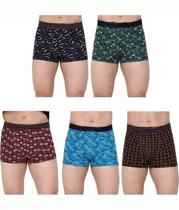 Cavenders Pack of 5 Nylon Trunks For Men's ( Multicolor )
