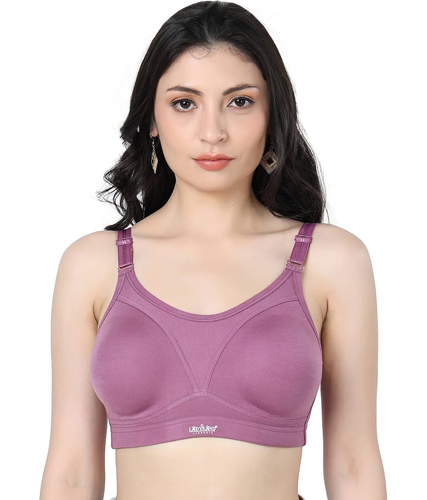 Ladyland Pack of 1 Cotton Blend Non Padded Everyday Bra For Women ( Purple )