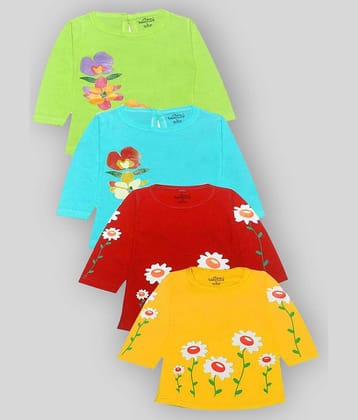 Babeezworld Pack of 4 Baby Girls Cotton T-Shirt ( Multi )