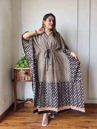 Hand Block printed KAFTAN 100% Pure cotton B