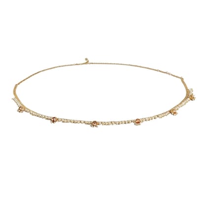 Gold-Plated Rhinestone Kamarband