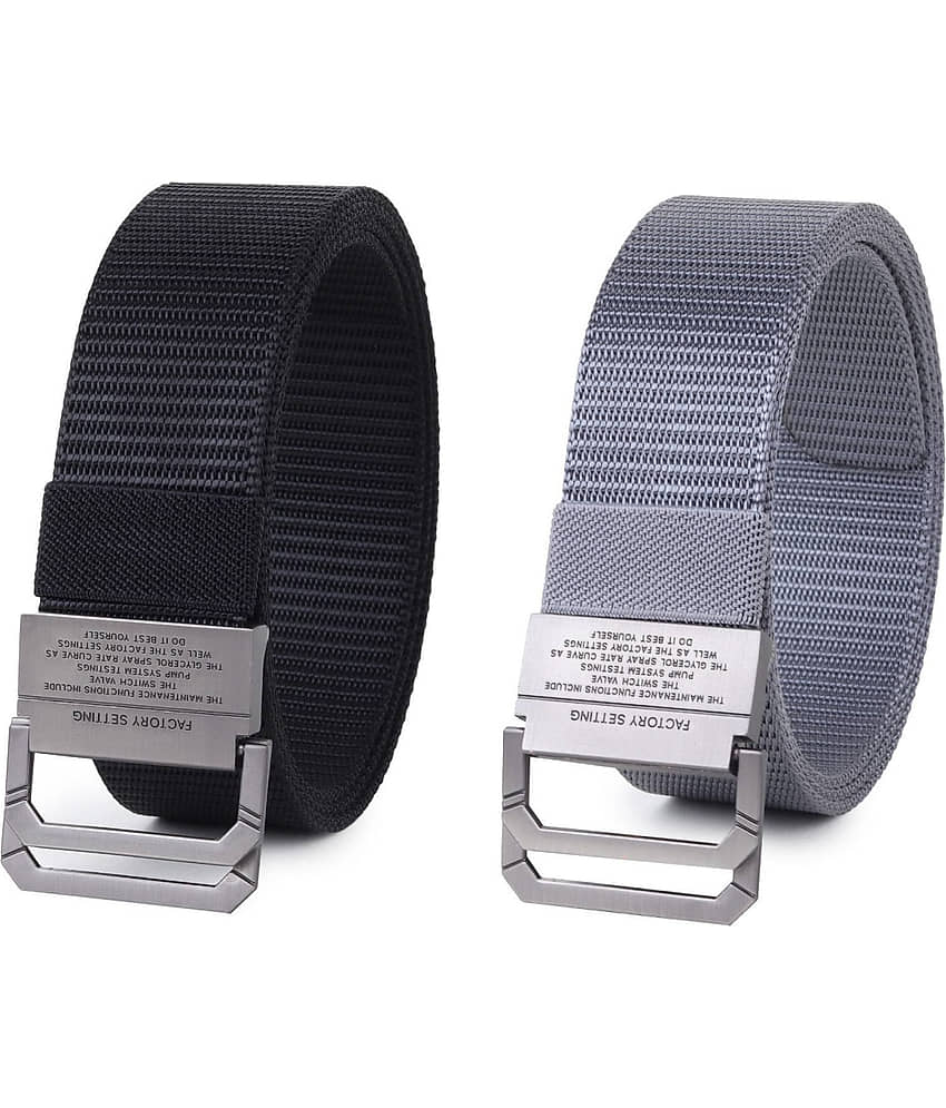 Zacharias - Multicolor Canvas Men's Casual Belt ( Pack of 2 )