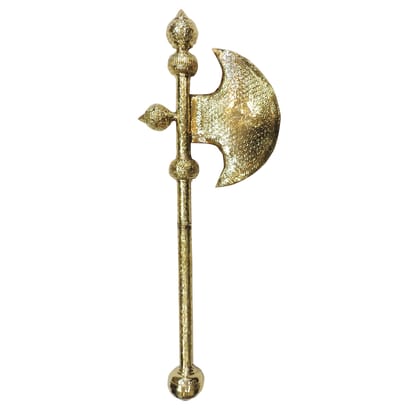 Pure Brass Parshuram Farsa | Religious Weapon Showpiece, Height : 43 Inch (ZMAS650 G)
