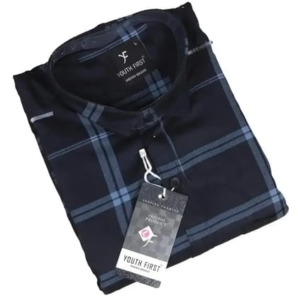*Reliable Check Shirts For Men*   ( SIZE :  M  ,  COLOR :  Blue Whale  )