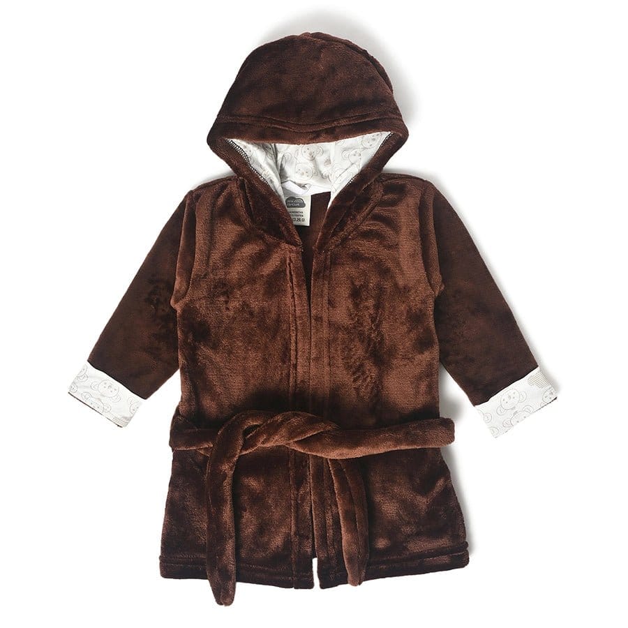 Buddy Solid Brown Bathrobe for Kids-12-18 M / Brown