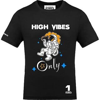 Fastbend Mens Black Printed Cotton Blend Round Neck T-Shirt