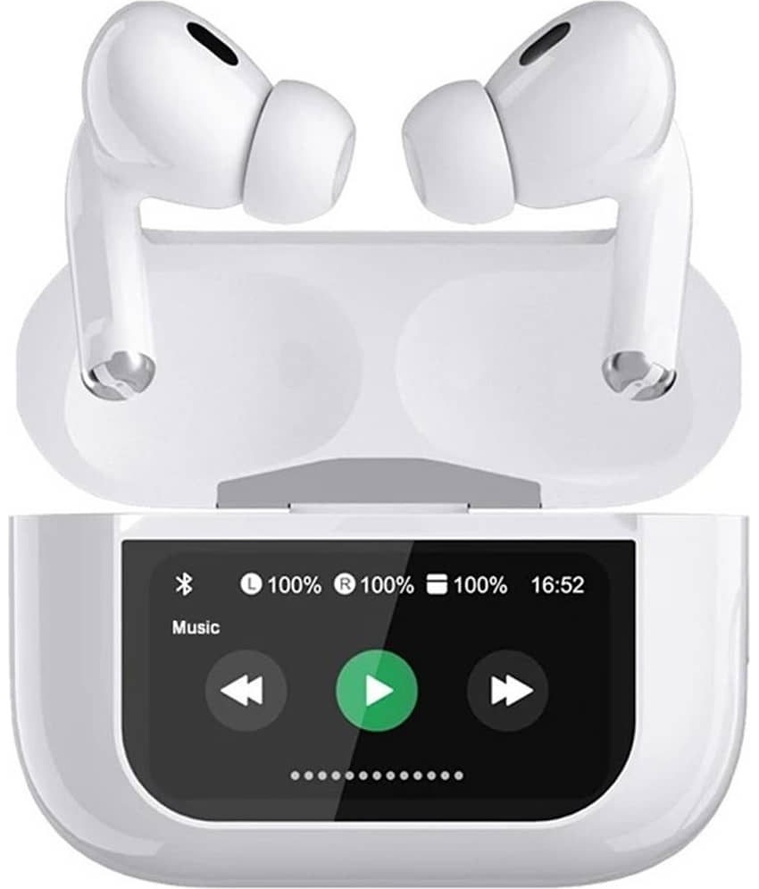 Neo TOUCH SCREEN Bluetooth True Wireless (TWS) On Ear 5 Hours Playback Active Noise cancellation IPX4(Splash & Sweat Proof) White