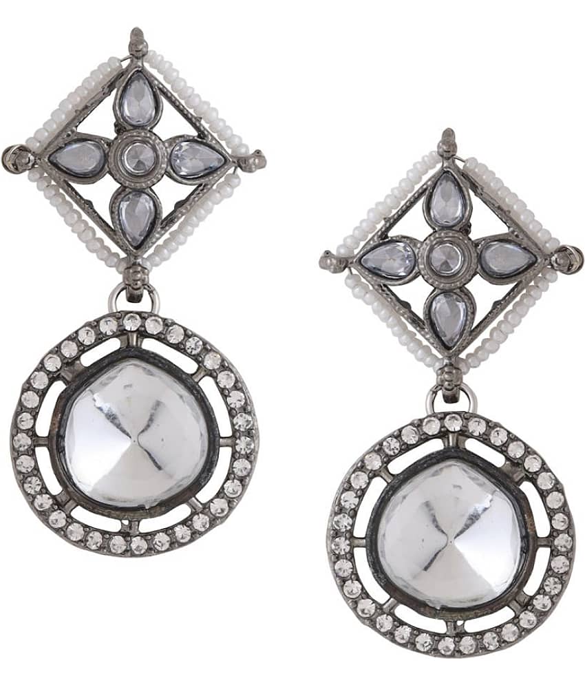 VIRAASI - Silver Drop Earrings ( Pack of 1 )