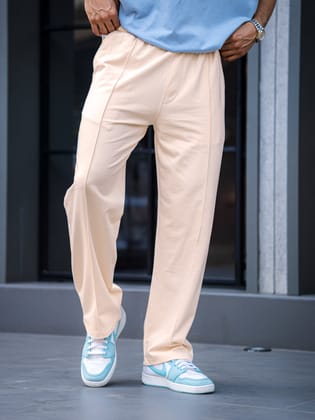 Baggy Fit Cream Pleat Pant-30