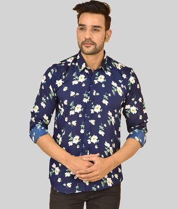 QuaClo - Blue Cotton Blend Regular Fit Men's Casual Shirt ( Pack of 1 )