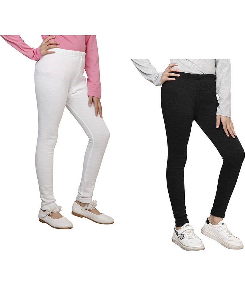 IndiWeaves Pack of 2 Girls Woollen Leggings ( Multicolor )
