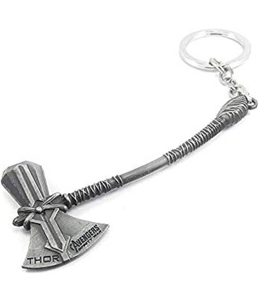 ZYZTA  Avengers Infinity War Thor Silver Axe Sword Key Chain