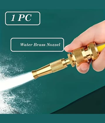 Solid BRASS Water Spray Nozzle for all Half inch hoses, Adjustable Water Jet Spray Gun, High Pressure, Wash Bike-Car-Pets, Garden