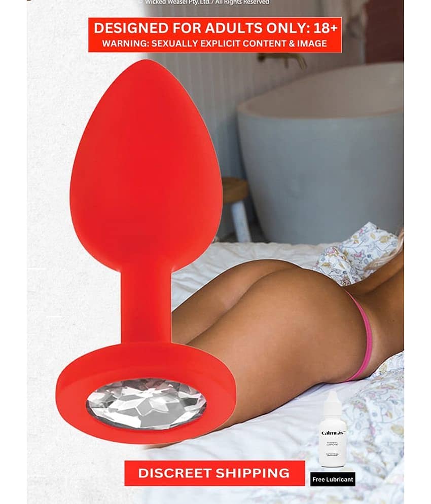Womens Anal Plug- Small Anal Butt Plug Silicone Material with Diamond Cut Removal Jewel 3 inch