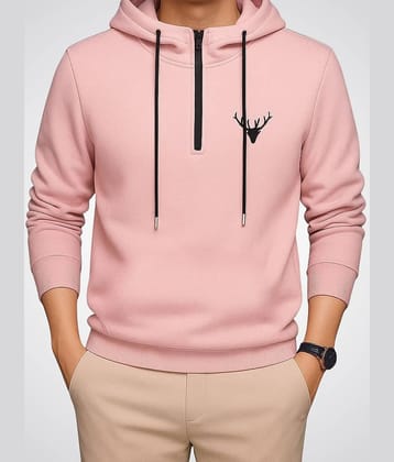 Garimaknitwear Fleece Hooded Men's Sweatshirt - Pink ( Pack of 1 )