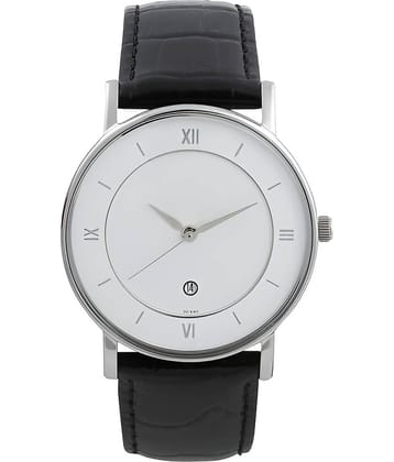 Svats Black Leather Analog Men's Watch