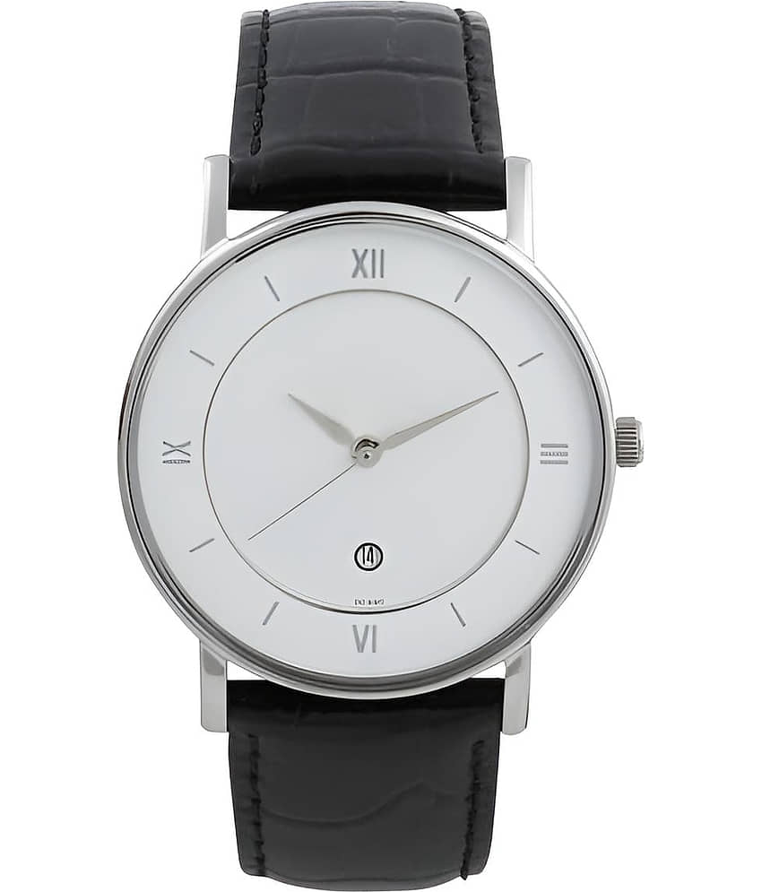 Svats Black Leather Analog Men's Watch