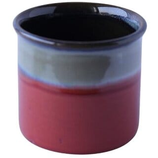 Handpainted Ceramic Outdoor Oval Planter Pack of 1, Blue & Red Flower Pot for Home/Kitchen/Balcony