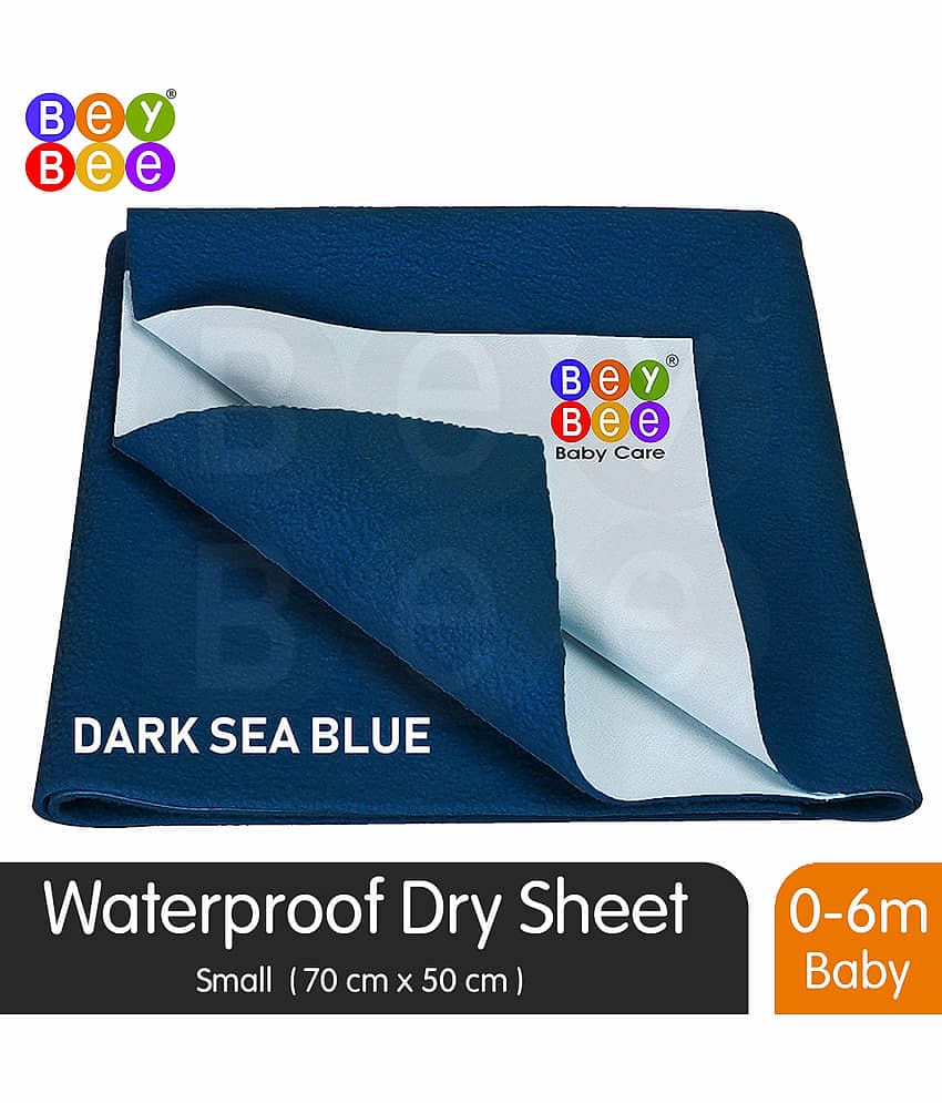 BeyBee Bed Protector Sheet (Small, Dark Sea Blue)