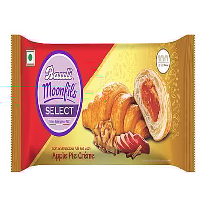 Bauli Moonfils - Puff Roll With Apple Pie Creme Filling, Soft & Delicious, 45 g