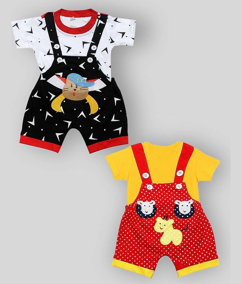 Babeezworld Pack of 2 Baby Girls 100% Cotton ( Multicolor )